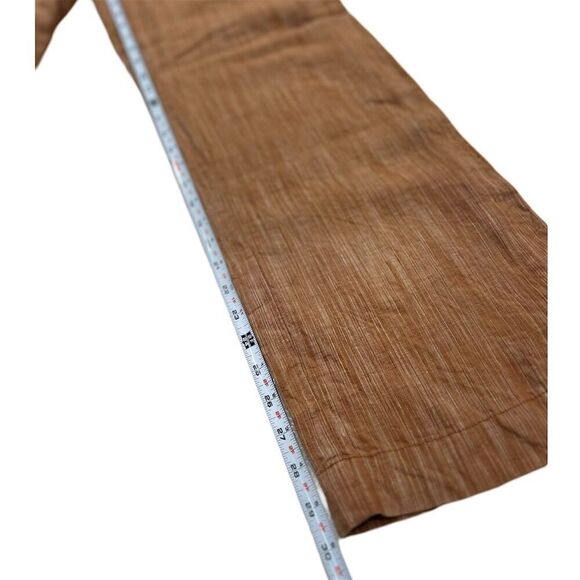 Athleta Women's Wide Leg Linen Pants Size 4 Orange Tan Casual Drawstring - Picture 9 of 11